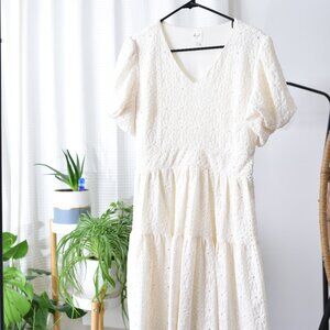 Cream Eyelet Dress